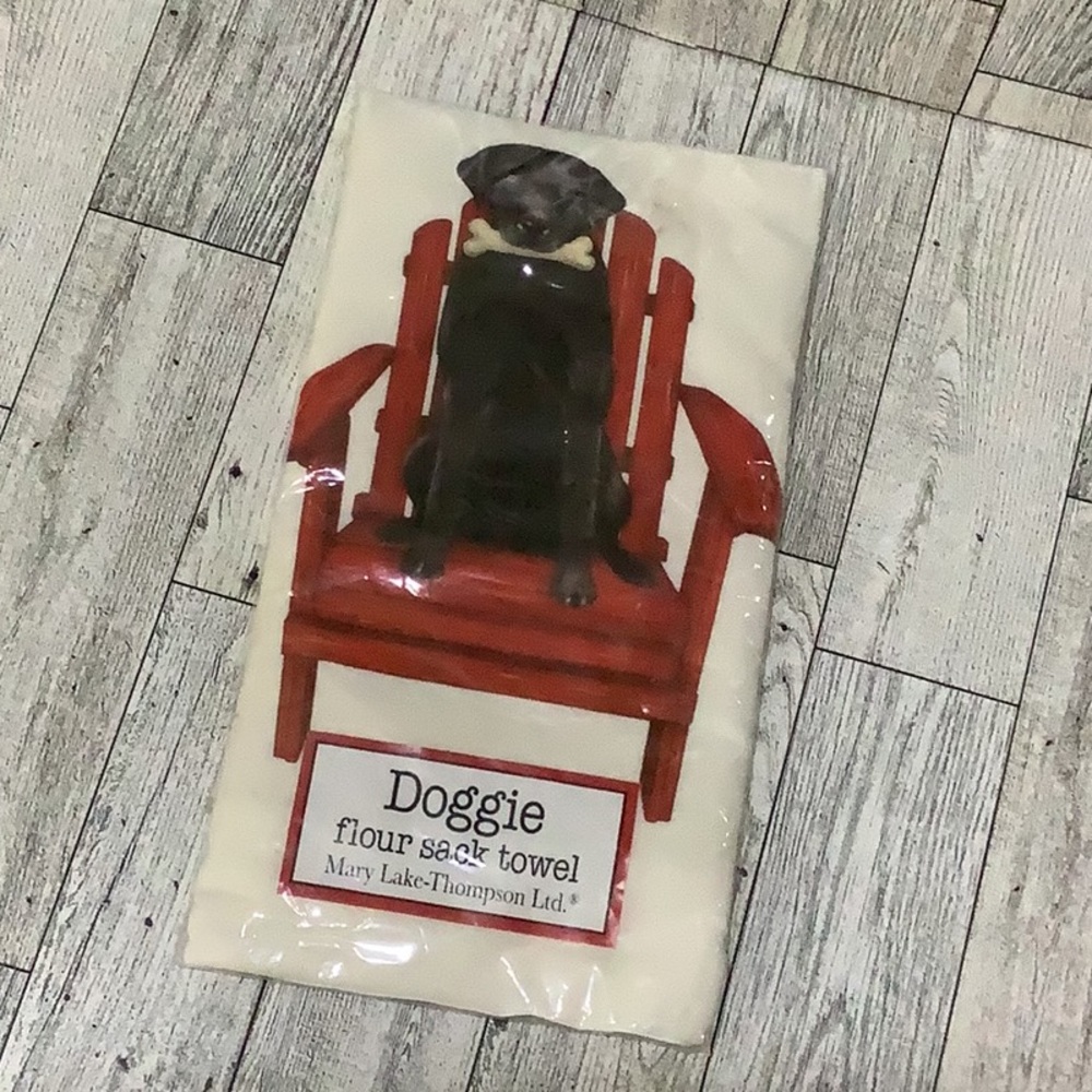 Doggie flour sack towel by Mary lake Thomason